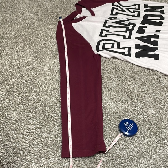 Ladies Pink Victoria Secret l/s top with Pink Nation lettering in front Sz M - Picture 8 of 10